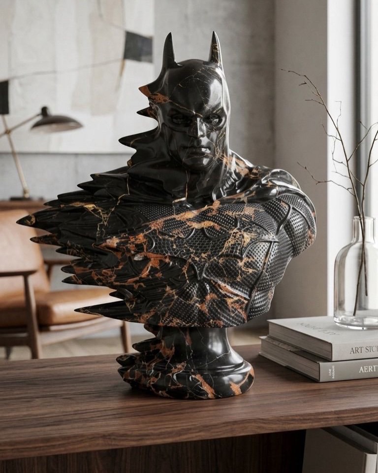 Contemporary black marble sculpture